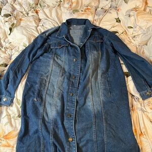 Women's Blue Denim Long Jacket